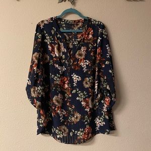 Sara Michelle - navy / floral blouse